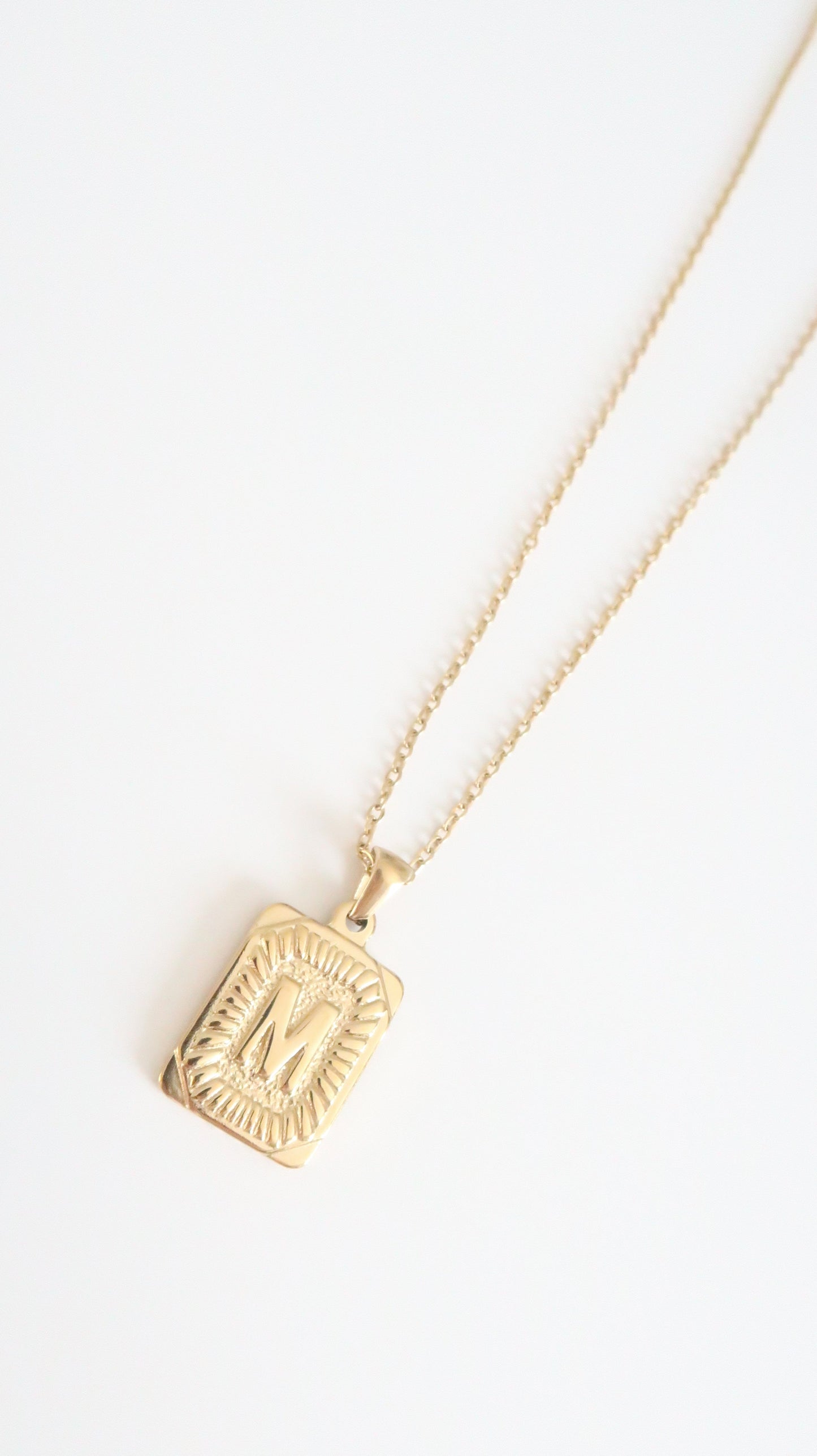 M initial necklace