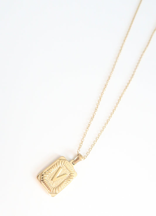 V initial necklace