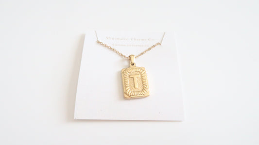 T initial necklace